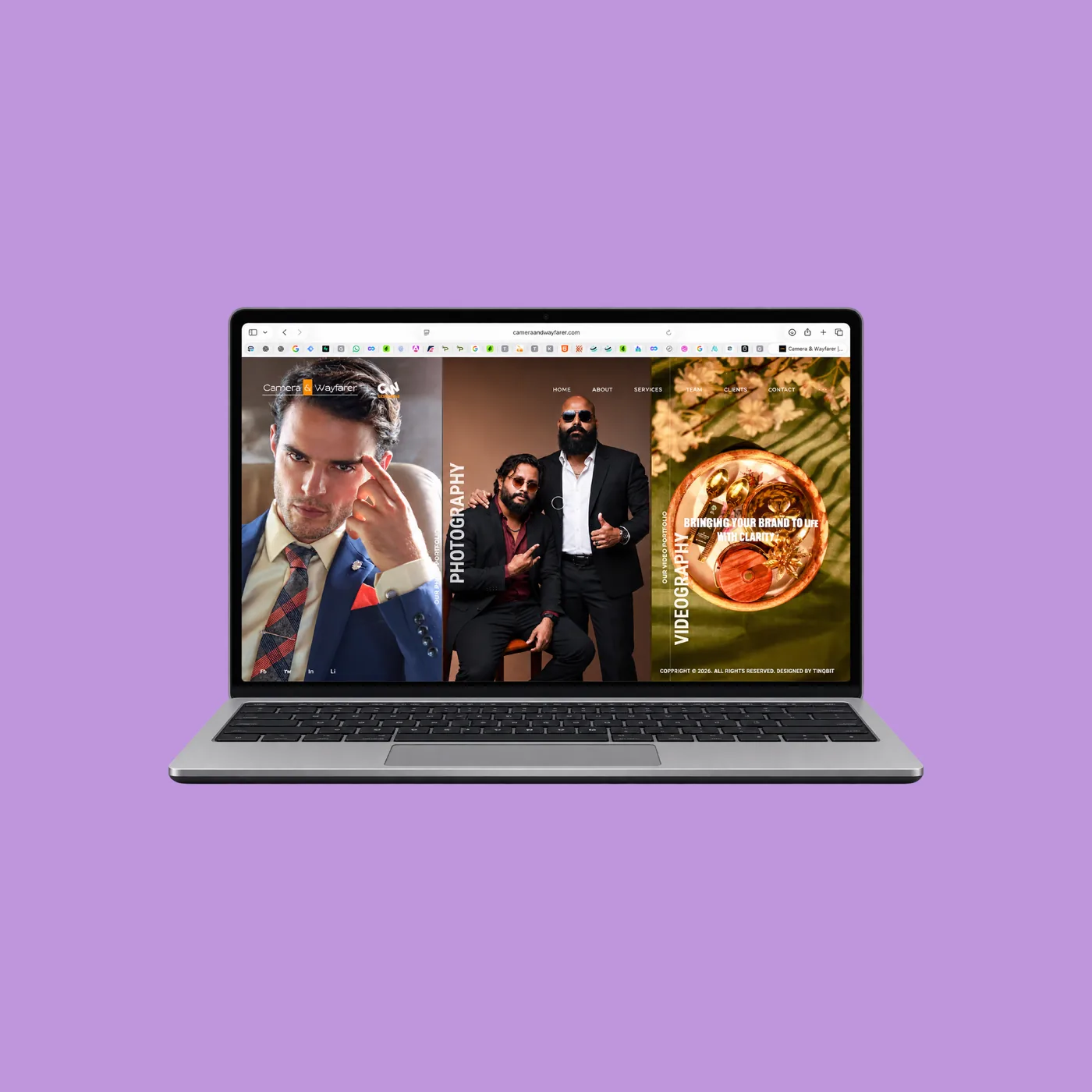 Camera & Wayfarer photography and videography landing page