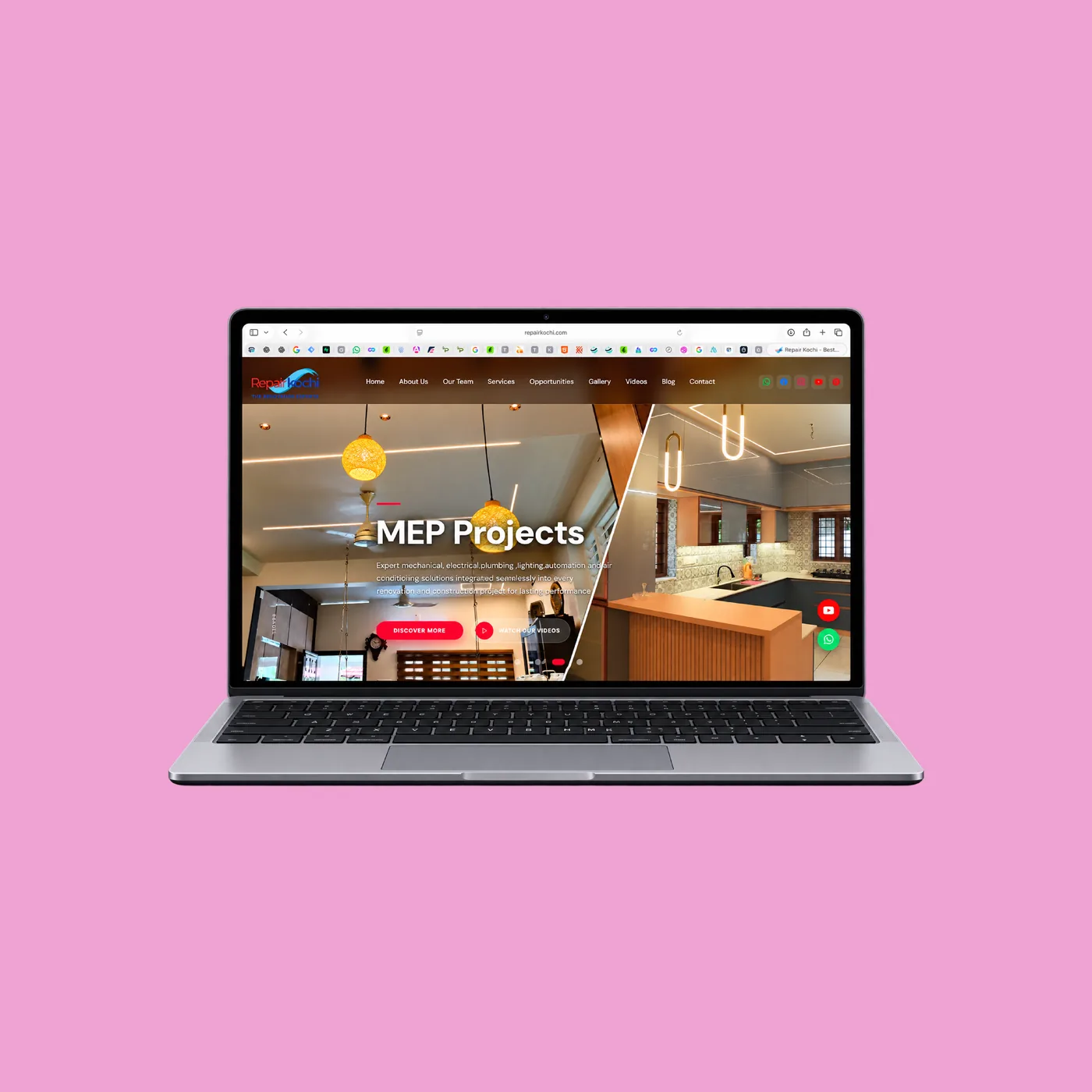 Repair Kochi home renovation website revamp